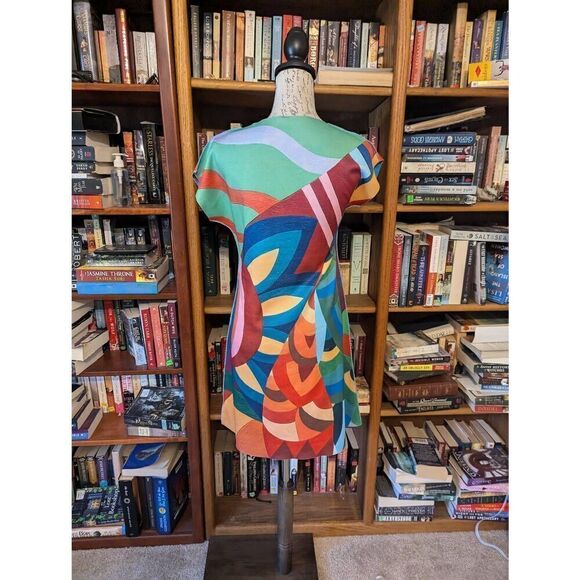 Animapop Women’s Medium Reversible Floral Colorblock Lobster Kimono Midi Dress - Picture 4 of 10